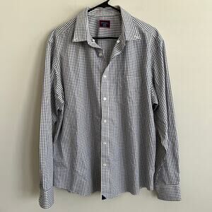 UNTUCKit Wrinkle Free Blue Yellow Check Button Down Dress Shirt XL